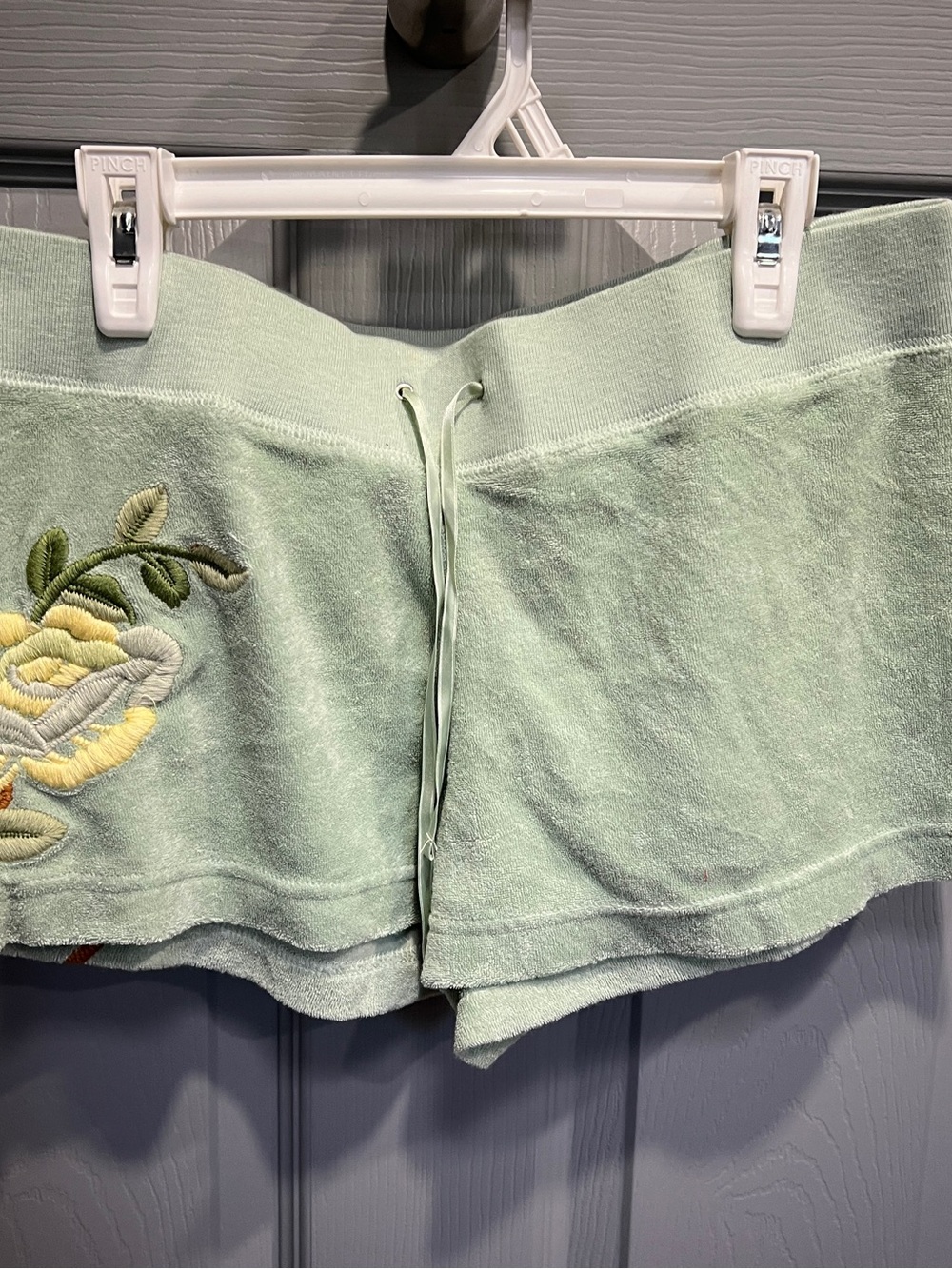 Juicy Couture Mint Green Embroidered Terry Athletic Shorts